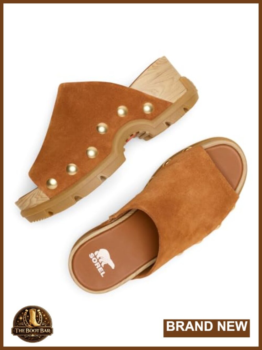 Platform Mules & Clogs - Suede Slip On Sandals - Picture 4 of 5